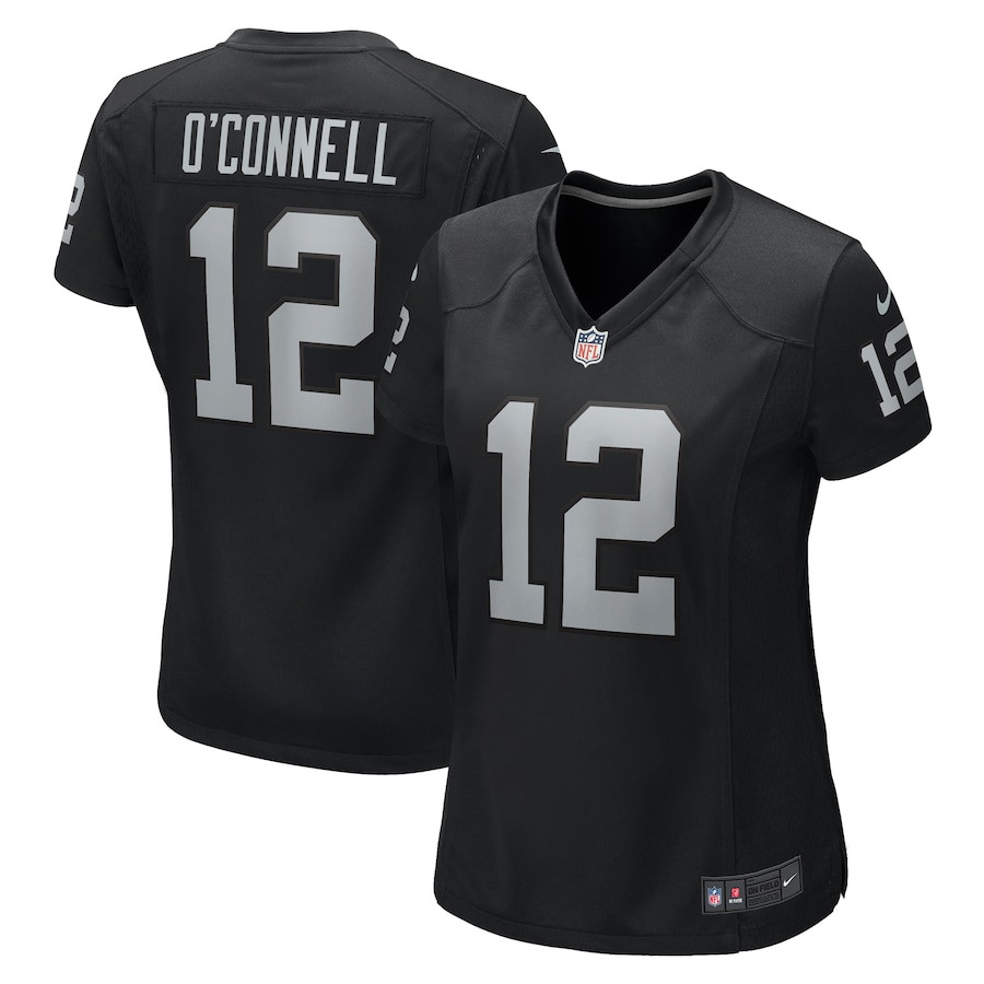 Aidan O'Connell 12 Las Vegas Raiders Women's Team Game Jersey - Black JS1371