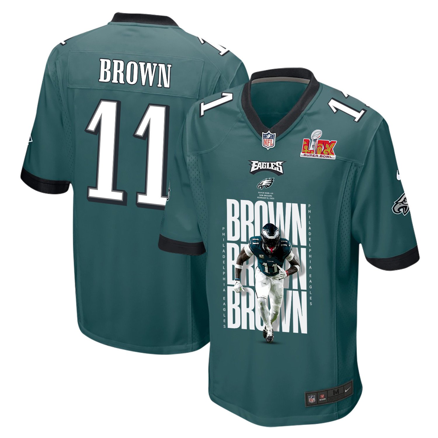 A.J. Brown 11 Philadelphia Eagles 'A.J. and the Touchdown Titans' Game Men Jersey - Midnight Green JS5489
