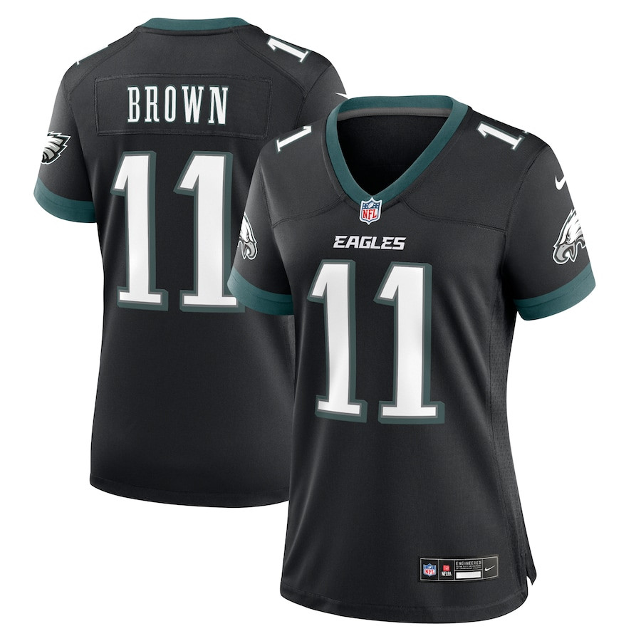 A.J. Brown 11 Philadelphia Eagles Alternate Game Women Jersey - Black JS8026