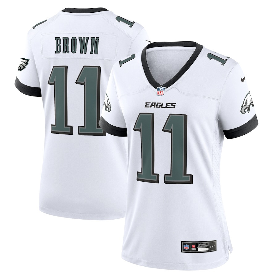 A.J. Brown 11 Philadelphia Eagles Game Women Jersey - White JS2568