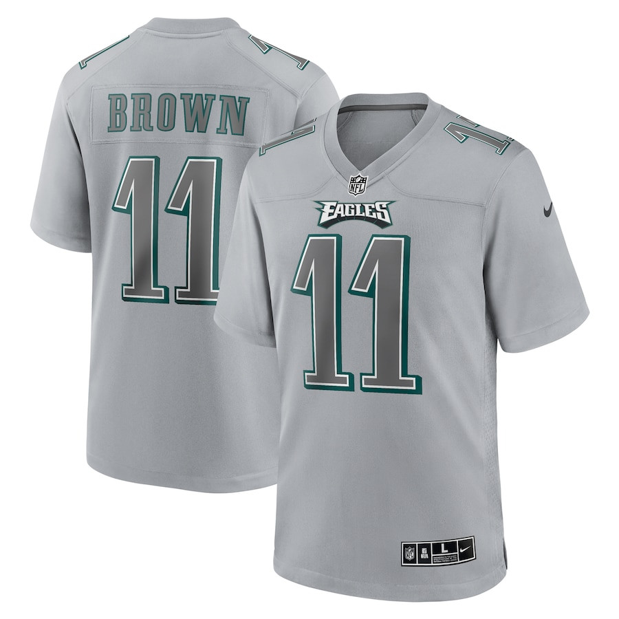 A.J. Brown 11 Philadelphia Eagles Men Atmosphere Fashion Game Jersey - Gray JS2707