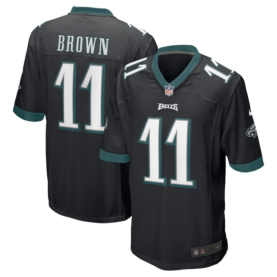 A.J. Brown 11 Philadelphia Eagles Men Game Jersey - Black JS6008