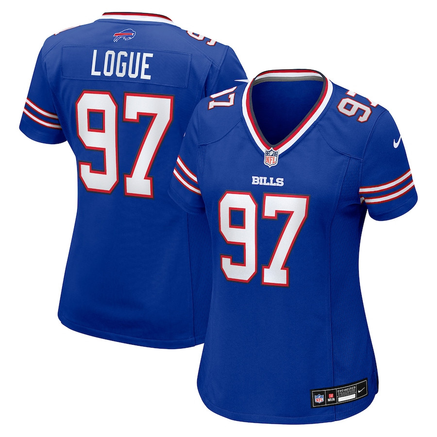 Zion Logue 97 Buffalo Bills Women's Team Game Jersey - Royal JS2594